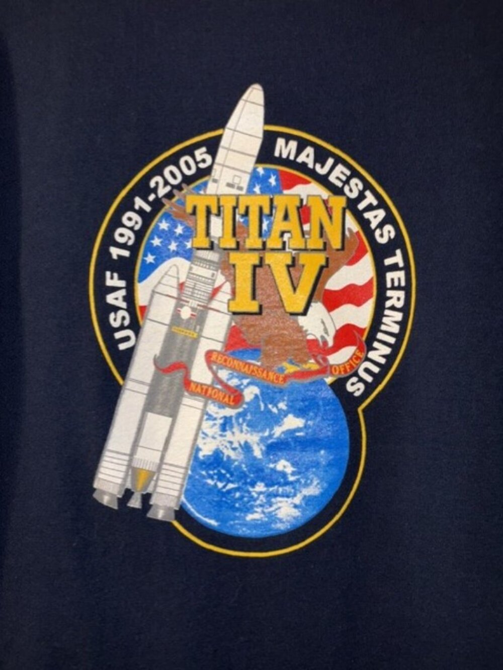 USAF Titan IV Rocket Space Launch Vehicle Vandenberg AFB Tee Size Large EUC
